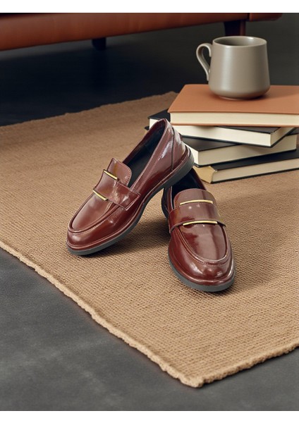 R40224 Bordo Rugan Hakiki Deri Tam Ortopedik Kadın Casual Günlük Ayakkabı modelleri