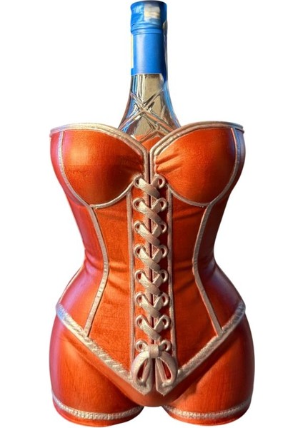 Dekoratif Kadın Büstü Şarap Şişesi Standı–estetik Tasarım–lüks Ev Dekoru(Kızıl Bakır))