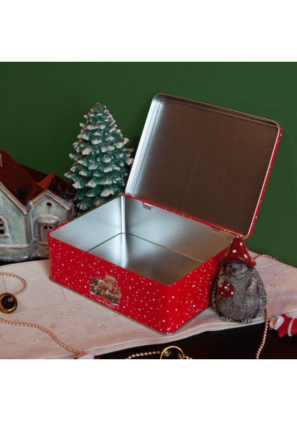 Home Let It Snow Menteşeli Metal Saklama Kutusu - Kırmızı Araba fiyatları