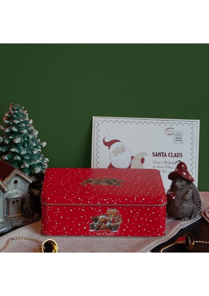 Home Let It Snow Menteşeli Metal Saklama Kutusu - Kırmızı Araba modelleri