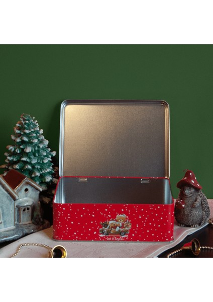 Home Let It Snow Menteşeli Metal Saklama Kutusu - Kırmızı Araba fırsatları