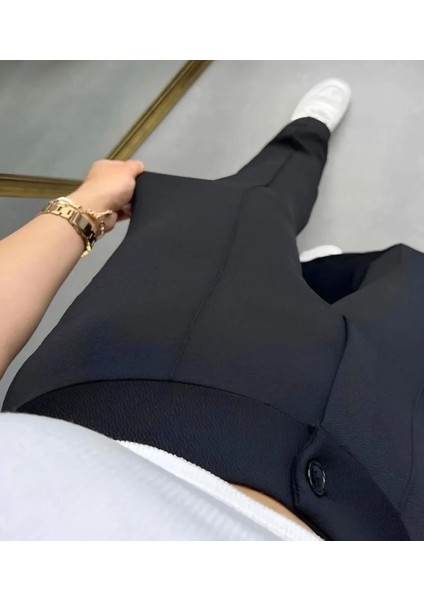 Palazzo Pantolon Oversize Kesim Likralı Yüksek Bel Kadın Siyah Pantolon modelleri