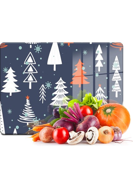 Cam Kesme Tahtası ve Sunumluk Ağaç Desenli 20X30 cm