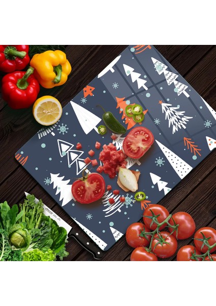 Cam Kesme Tahtası ve Sunumluk Ağaç Desenli 20X30 cm modelleri