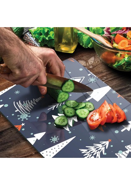 Cam Kesme Tahtası ve Sunumluk Ağaç Desenli 20X30 cm fırsatları