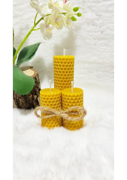 3’lü Dekoratif Doğal Petek Balmumu Mumu fırsatları