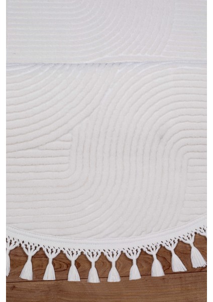 Rölyef Joy Daire Vizon Kaymaz Taban Kesme Halı Pon Pon fırsatları