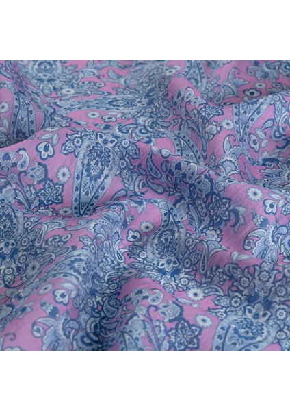 Ipekevi Mezopotamya Model 06 Desenli Tensel Eşarp Krem Mavi modelleri