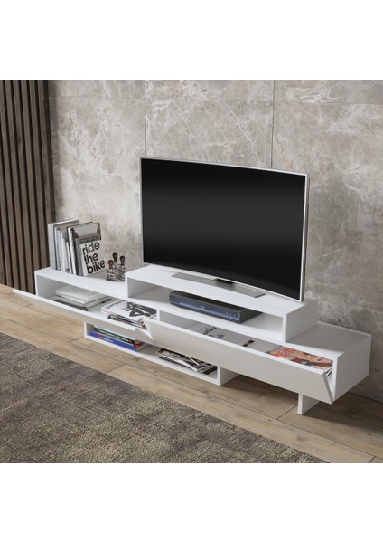 Hunerika Mimario 2 Kapaklı Tv Ünitesi-Beyaz-Minifiks Bağlantılı fırsatları