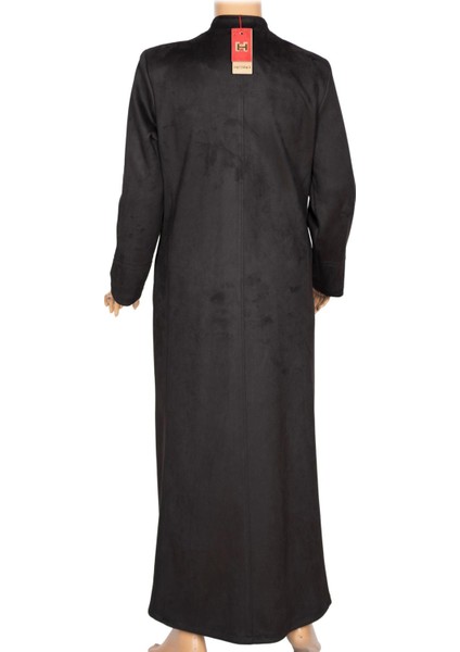 Hesna Kadın Serez Büyük Beden Süet Yanı Cepli Kışlık Siyah Pardesü indirimleri