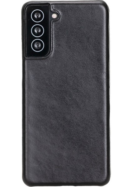 Samsung Galaxy S21 Plus Uyumlu Deri Arka Kapak Uj Rst1 Siyah