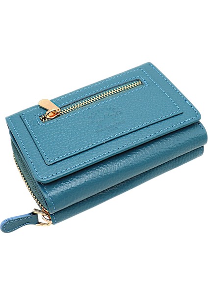 Saxa Kağıt Para ve Bol Kart Bölmeli Hakiki Deri Kadın Kartlık Cüzdan - Kot Mavi fiyatları