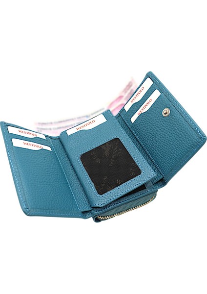 Saxa Kağıt Para ve Bol Kart Bölmeli Hakiki Deri Kadın Kartlık Cüzdan - Kot Mavi modelleri