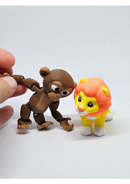 Aysbistudio Minik 2li Sevimli Maymun ve Aslan Figür Hayvan Oyuncak – Flexi Hayvan Figür +4 Yaş - Bpa Free fiyatları