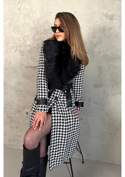 Kadın Yaka Kürklü Kazayağı Uzun Kaban indirimleri