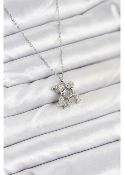 316L Çelik Zincir Gümüş Renk Erkek Kız Model Kadın Kolye - TJ-BKO10618