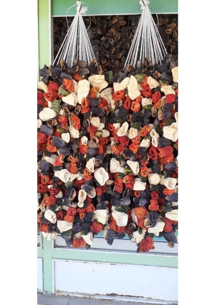 Dolmalık Yeni Mahsülden Kurutulmuş Patlıcan Kabak Tatlı Biber Karışık 1 Dizi (25)Adet