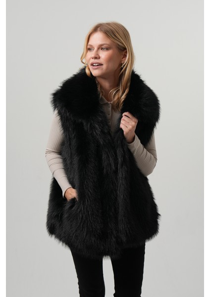 Lıa Kadın Kürk Yelek Kadın Kemerli Kürk Yelek