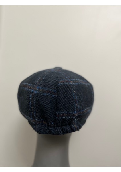 Erkek Kışlık Kaşe Kumaş Desenli Arkası Lastikli Standart Kasket Şapka (Newsboy Cap) modelleri