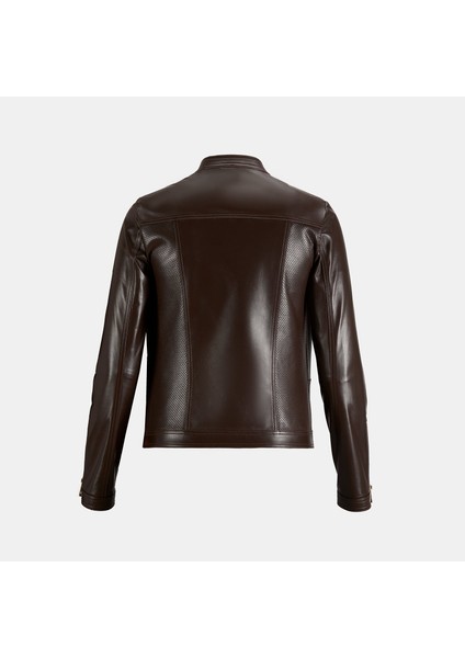 Kadın Kahve Perfore Detaylı Deri Ceket fırsatları