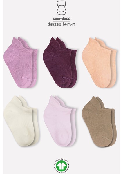 6lı Mix Penye Sneakers Çorap 20101 Gül Kurusu