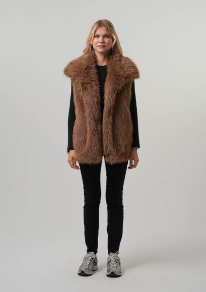 Lıa Kadın Kürk Yelek Kadın Kemerli Kürk Yelek modelleri