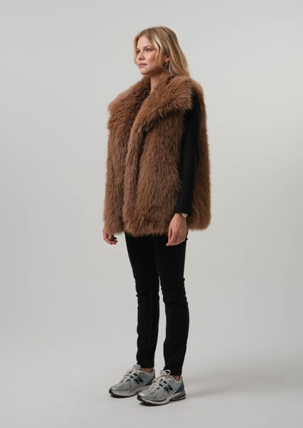 Lıa Kadın Kürk Yelek Kadın Kemerli Kürk Yelek fırsatları