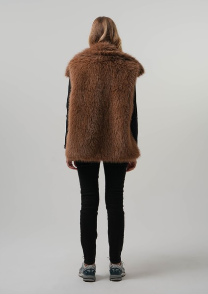 Lıa Kadın Kürk Yelek Kadın Kemerli Kürk Yelek