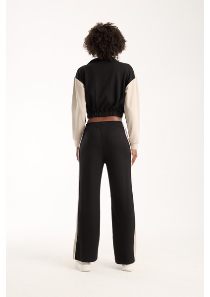 Urbnfıt Kadın Renk Bloklu Fermuarlı Rahat Kesim Eşofman Takımı / Women’s Relaxed Fit Tracksuit indirimleri