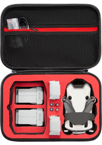 Djı Mini 4 Pro Fly More Combo Rc Drone Aksesuarları Saklama Çantası Darbeye Dalı Eva + Kumaş El Çantası - Gri+Kırmızı (Yurt Dışından) fırsatları