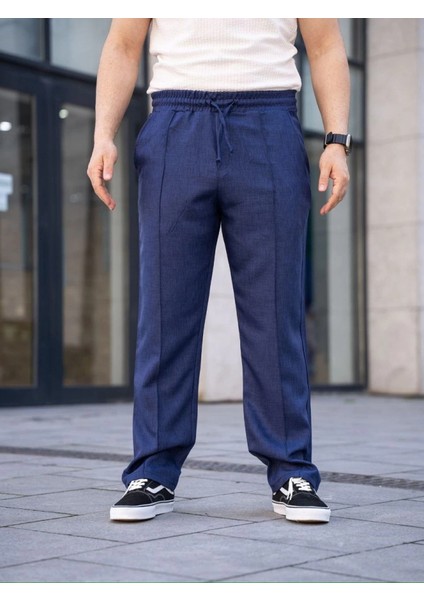 Mdb Erkek Keten Cepli Çıma Dikişli Jogger Buggy Pantalon Rahat Kalıp Acivert fiyatları