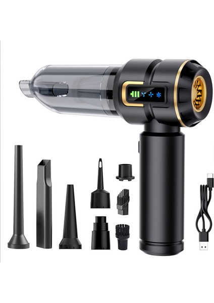 Turbo 16.000 Pa Emiş Gücü Uzun Şarj Süreli Araç Süpürgesi Ev Araba Şarjlı Süpürge