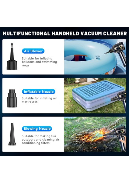 Turbo 16.000 Pa Emiş Gücü Uzun Şarj Süreli Araç Süpürgesi Ev Araba Şarjlı Süpürge modelleri