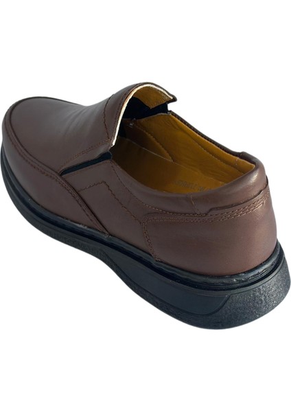 Erkek Hakiki Deri Ultra Rahat Jelli Hafif Ortapedik Poli Günlük Rahat Kahverengi Baba Ayakkabısı fırsatları