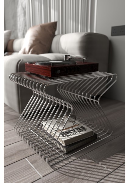 Roma Modern Metal Yan Sehpa | Minimalist Tasarım, Maksimum Fonksiyonellik