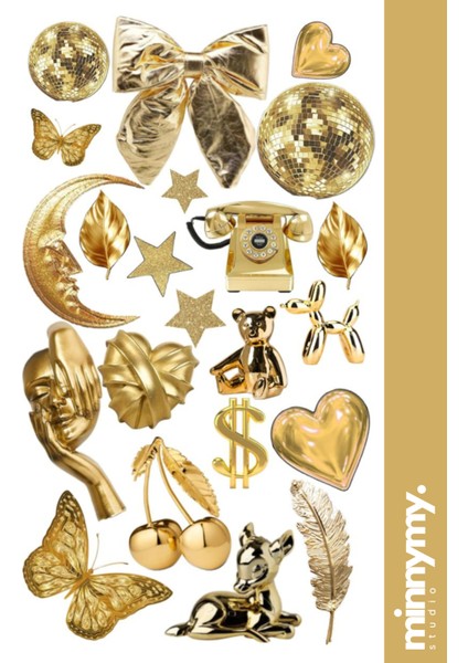Gold Collection Sticker, Çıkartma, Ajanda, Günlük, Planlayıcı, Bullet Journal ,scrapbook