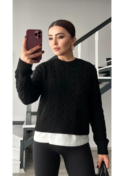 Siyah Saç Örgü Kazak fiyatları