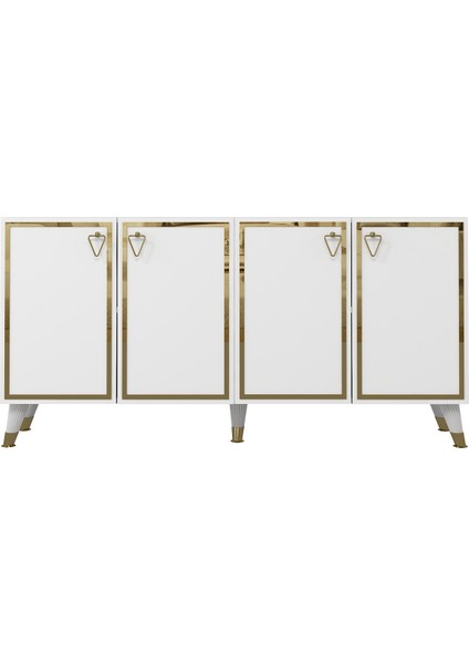 8204-1CT KB150 Konsol, Tv Ünitesi Beyaz-Altın fiyatları