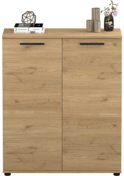 Trendline Çok Amaçlı Iki Kapaklı 5 Raflı Dolap Florida Meşe 91X108X35 cm