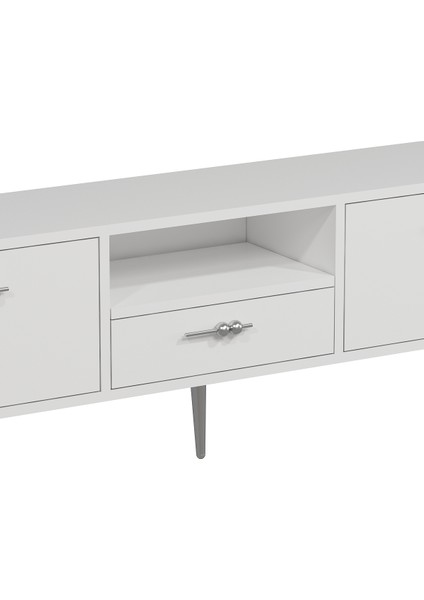 1325DROPCT-32 Tv Sehpası Beyaz-Gümüş indirimleri