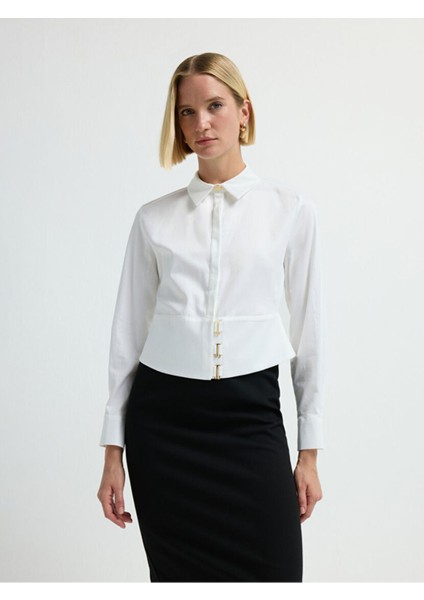 Aksesuar Detaylı Gömlek Beyaz 13042124003