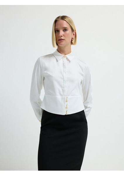 Aksesuar Detaylı Gömlek Beyaz 13042124003 fırsatları