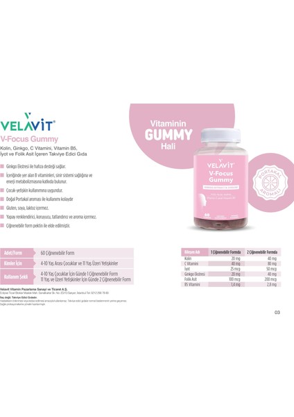 V-Focus Gummy 60 Gummies fiyatları