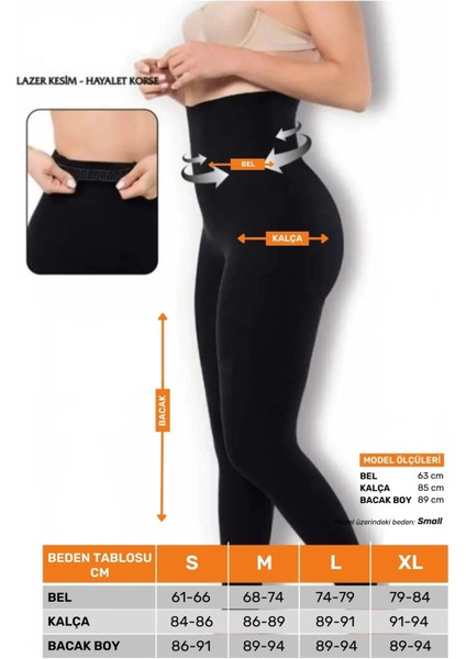 Enenstyle Fashıon Boutıque Özel Üretim Beden Inceltici Toparlayıcı Esnek Lazer Kesim Yüksek Belli Hayalet Korseli Kadın Tayt modelleri