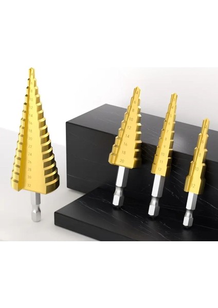 3 Parça Kademeli Matkap Ucu Paslanmaz Uç Alüminyum Sac Demir Delme Seti (5332) fırsatları