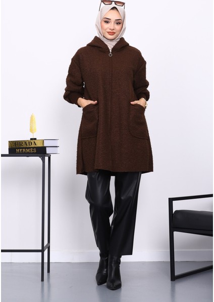 Kahverengi Fermuarlı Cepli Buklet Kaban fiyatları