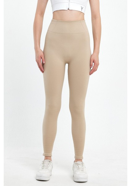 Yüksek Bel Esnek ve Toparlayıcı Dikişsiz Seamless Spor Tayt