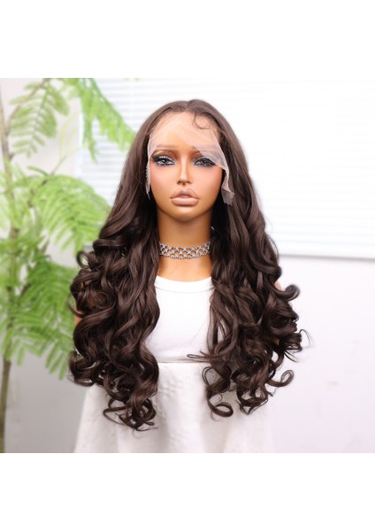Kumral Bebek Saçlı Fiber Sentetik Dalgalı Tül Peruk fiyatları
