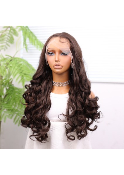 Kumral Bebek Saçlı Fiber Sentetik Dalgalı Tül Peruk fırsatları