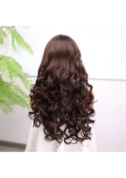 Kumral Bebek Saçlı Fiber Sentetik Dalgalı Tül Peruk indirimleri